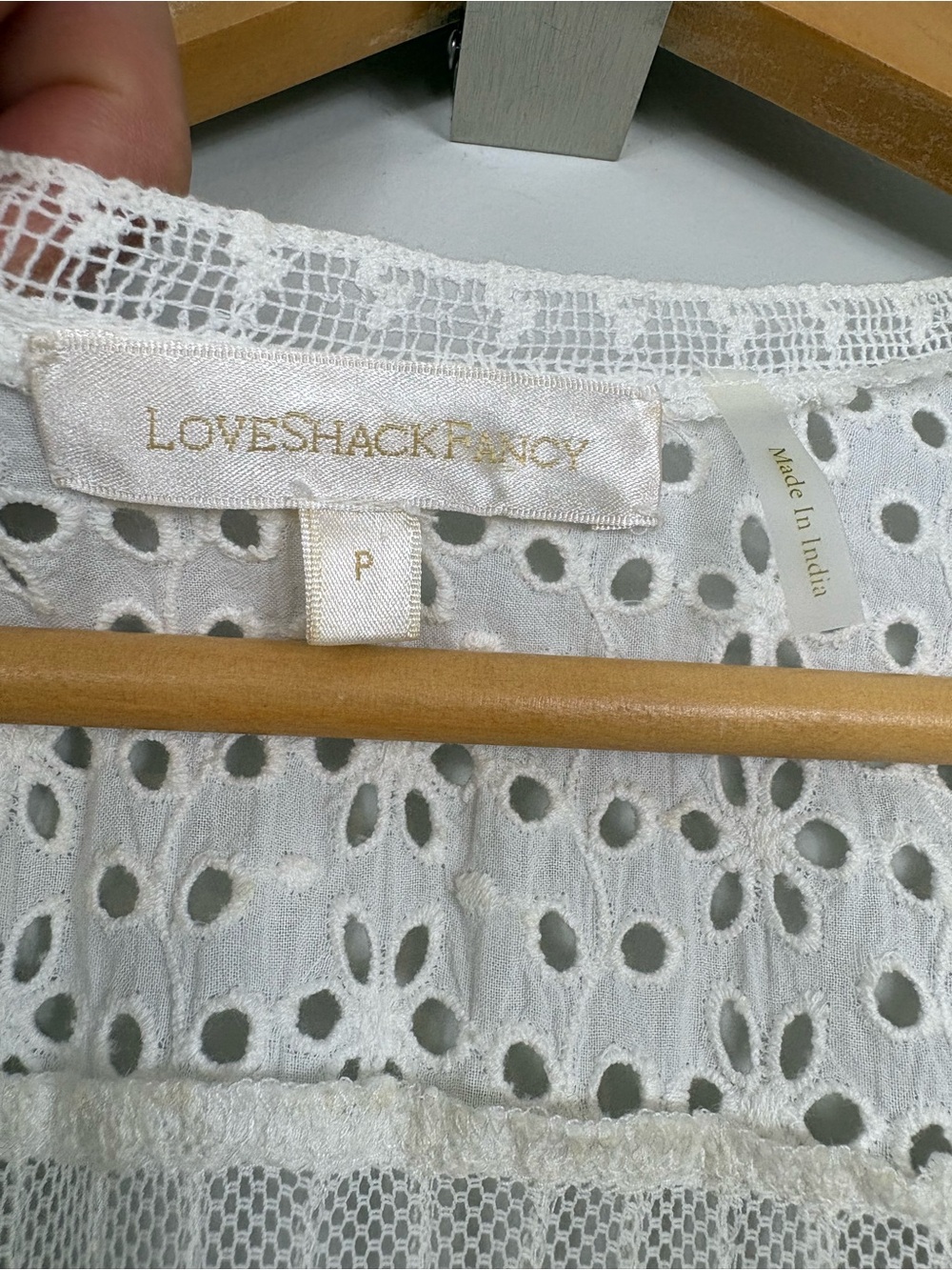 Loveshackfancy Rena Embroidered Mini Dress Antique White Size P - Picture 5 of 15